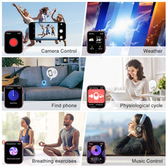 IOWODO Smart Watch for Women and Men, 1.91'' Bluetooth Calling Digital Watch, Fitness Tracker, 100+ Sports Modes, IP68 Waterproof, Android iPhone Compatible, Purple