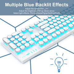 MageGee Full-size USB Gaming Keyboard with USB port, White