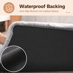 Juyafio Large Plush Dog Pet Bed,Machine Washable Mat with Non-Slip Bottom for Large and Medium Dogs, 43"x30" Gray Anti Anxiety Fluffy Bed