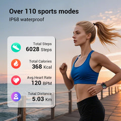 IOWODO Smart Watch for Women and Men, 1.91'' Bluetooth Calling Digital Watch, Fitness Tracker, 100+ Sports Modes, IP68 Waterproof, Android iPhone Compatible, Purple