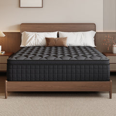 gunugu 10 inch King Hybrid Mattress in a Box, Cooling Gel Memory Foam Mattress with Individually Wrapped Pocket Coils, Medium Firm