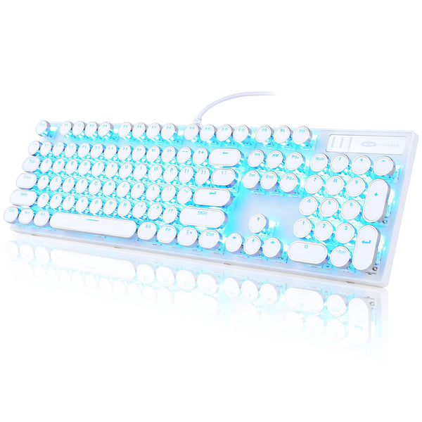 MageGee Full-size USB Gaming Keyboard with USB port, White