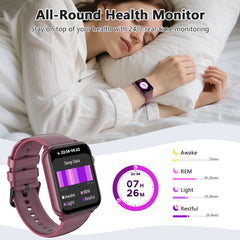 IOWODO Smart Watch for Women and Men, 1.91'' Bluetooth Calling Digital Watch, Fitness Tracker, 100+ Sports Modes, IP68 Waterproof, Android iPhone Compatible, Purple