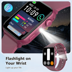 IOWODO Smart Watch for Women and Men, 1.91'' Bluetooth Calling Digital Watch, Fitness Tracker, 100+ Sports Modes, IP68 Waterproof, Android iPhone Compatible, Purple